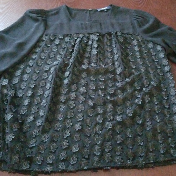 Madewell Black Sheer Applique Top Blouse sz small - Picture 2 of 3